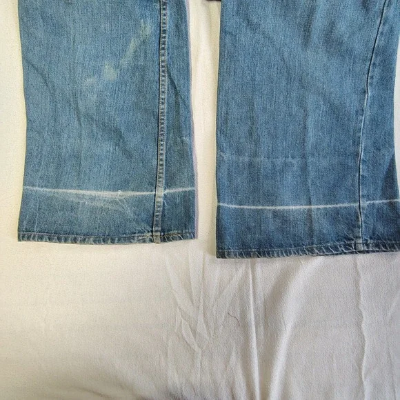 H.A.S.H. Jeans Wide Leg Flare Women 31x36 Blue Vintage High Rise Light Wash - Picture 8 of 16